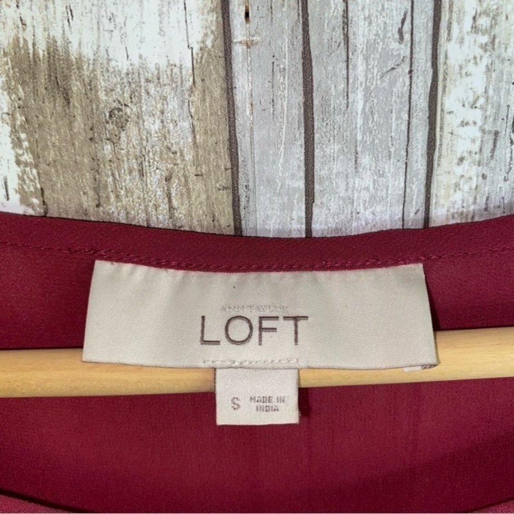 Loft Maroon Sheer Blouse - Picture 4 of 4